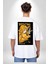 Zenitsu Agatsuma Anime Beyaz Oversize Kadın Erkek Ön ve Sırt Baskılı T-Shirt 2