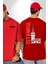 Istanbul Kız Kulesi Türkiye Kırmızı Oversize Kadın Erkek Ön ve Sırt Baskılı T-Shirt 1