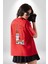 Istanbul Kız Kulesi Türkiye Kırmızı Oversize Kadın Erkek Ön ve Sırt Baskılı T-Shirt 4