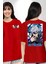 Jujutsu Vintage Washed - Megumi Gojo Anime Manga Kırmızı Oversize Kadın Erkek Ön ve Sırt Baskılı T-Shirt 1