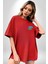 Azerbaycan Seviyorum I Love Azarbaycan Kırmızı Oversize Kadın Erkek Ön ve Sırt Baskılı T-Shirt 3