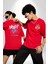 Asla Asla Deme Kırmızı Oversize Kadın Erkek Ön ve Sırt Baskılı T-Shirt 1