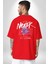 Asla Asla Deme Kırmızı Oversize Kadın Erkek Ön ve Sırt Baskılı T-Shirt 4