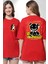 Kendin Ol Kırmızı Oversize Kadın Erkek Ön ve Sırt Baskılı T-Shirt 1
