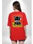 Kendin Ol Kırmızı Oversize Kadın Erkek Ön ve Sırt Baskılı T-Shirt 2