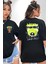 Sık Sık Mutlu Gülmek Teddy Bear Siyah Oversize Kadın Erkek Ön ve Sırt Baskılı T-Shirt 1