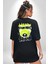 Sık Sık Mutlu Gülmek Teddy Bear Siyah Oversize Kadın Erkek Ön ve Sırt Baskılı T-Shirt 3
