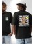 Positive Düşünce Siyah Oversize Kadın Erkek Ön ve Sırt Baskılı T-Shirt 1