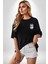 Positive Düşünce Siyah Oversize Kadın Erkek Ön ve Sırt Baskılı T-Shirt 4