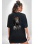 Afrikalı Kadın Sanat Siyahi Siyah Oversize Kadın Erkek Ön ve Sırt Baskılı T-Shirt 5