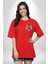 Kırık Duvar Kaplan Kırmızı Oversize Kadın Erkek Ön ve Sırt Baskılı T-Shirt 3