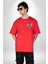 Kırık Duvar Kaplan Kırmızı Oversize Kadın Erkek Ön ve Sırt Baskılı T-Shirt 5
