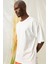 Erkek Plain Oversize Beyaz T-Shirt 3