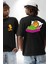 Garfield Uyku Siyah Oversize Kadın Erkek Ön ve Sırt Baskılı T-Shirt 1