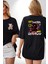 Dışarı Çık ve Oynayalım Teddy Siyah Oversize Kadın Erkek Ön ve Sırt Baskılı T-Shirt 1