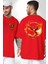 Anka Kuşu Kırmızı Oversize Kadın Erkek Ön ve Sırt Baskılı T-Shirt 1