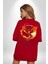Anka Kuşu Kırmızı Oversize Kadın Erkek Ön ve Sırt Baskılı T-Shirt 2