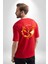Anka Kuşu Kırmızı Oversize Kadın Erkek Ön ve Sırt Baskılı T-Shirt 4