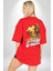 Basketbol Shaquille Oneal Star Ateş Topu Kırmızı Oversize Kadın Erkek Ön ve Sırt Baskılı T-Shirt 2