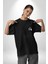 Kelebek Gibi Uçar Arı Gibi Sokarım Ali Boks Siyah Oversize Kadın Erkek Ön ve Sırt Baskılı T-Shirt 2