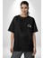 Kelebek Gibi Uçar Arı Gibi Sokarım Ali Boks Siyah Oversize Kadın Erkek Ön ve Sırt Baskılı T-Shirt 4