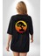 Karete Çocuk Bonsai Siyah Oversize Kadın Erkek Ön ve Sırt Baskılı T-Shirt 3