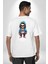 Hiphop Kurukafa Hoodie Beyaz Oversize Kadın Erkek Ön ve Sırt Baskılı T-Shirt 2