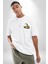 Beyaz ve Kırmızı Yılan Beyaz Oversize Kadın Erkek Ön ve Sırt Baskılı T-Shirt 5