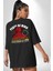 Iç Huzur Siyah Oversize Kadın Erkek Ön ve Sırt Baskılı T-Shirt 3