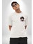 My Hero Academia Dabi Anime Beyaz Oversize Kadın Erkek Ön ve Sırt Baskılı T-Shirt 3