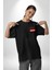 Şehir Sokak Stili Melek Heykeli Siyah Oversize Kadın Erkek Ön ve Sırt Baskılı T-Shirt 4