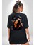 Sulu Boya Rottweiler Siyah Oversize Kadın Erkek Ön ve Sırt Baskılı T-Shirt 5