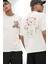 Sadece Yaşamak Beyaz Oversize Kadın Erkek Ön ve Sırt Baskılı T-Shirt 1