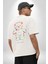 Sadece Yaşamak Beyaz Oversize Kadın Erkek Ön ve Sırt Baskılı T-Shirt 2