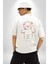Sadece Yaşamak Beyaz Oversize Kadın Erkek Ön ve Sırt Baskılı T-Shirt 4