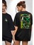 Anime Dragonball Cell Siyah Oversize Kadın Erkek Ön ve Sırt Baskılı T-Shirt 1