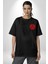 Sasuke Uchiha Anime Siyah Oversize Kadın Erkek Ön ve Sırt Baskılı T-Shirt 4