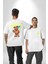 Sık Sık Mutlu Gülmek Teddy Bear Beyaz Oversize Kadın Erkek Ön ve Sırt Baskılı T-Shirt 1