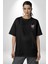 Renkli Yağlı Boya Kedi Siyah Oversize Kadın Erkek Ön ve Sırt Baskılı T-Shirt 2