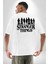 Stranger Things Beyaz Oversize Kadın Erkek Ön ve Sırt Baskılı T-Shirt 2