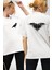 3 Gözlü Kuzgun Beyaz Oversize Kadın Erkek Ön ve Sırt Baskılı T-Shirt 1