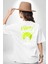 Sık Sık Mutlu Gülmek Teddy Bear Beyaz Oversize Kadın Erkek Ön ve Sırt Baskılı T-Shirt 4