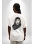 Safari Kedi Şal Eşarp Beyaz Oversize Kadın Erkek Ön ve Sırt Baskılı T-Shirt 2