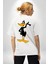 Daffy Duck Donald Duck Daisy Ördek Beyaz Oversize Kadın Erkek Ön ve Sırt Baskılı T-Shirt 2