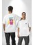 Asla Asla Deme Beyaz Oversize Kadın Erkek Ön ve Sırt Baskılı T-Shirt 1