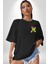 Birlikte Kal Siyah Oversize Kadın Erkek Ön ve Sırt Baskılı T-Shirt 2