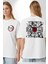 Anime Demon Slayer Hashira Beyaz Oversize Kadın Erkek Ön ve Sırt Baskılı T-Shirt 1