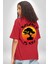 Karete Çocuk Bonsai Kırmızı Oversize Kadın Erkek Ön ve Sırt Baskılı T-Shirt 4