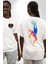 Smaç Basketbol Renkli Beyaz Oversize Kadın Erkek Ön ve Sırt Baskılı T-Shirt 1