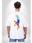 Smaç Basketbol Renkli Beyaz Oversize Kadın Erkek Ön ve Sırt Baskılı T-Shirt 4